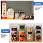 Juego de recipientes herméticos para almacenar alimentos con tapas (paquete de 24) para la organización de la cocina y la despensa - Recipientes de cocina sin BPA para cereales, arroz, harina y avena