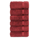 Hotel & SPA Quality, Highly Absorbent 100% Cotton Hand Towels (6 Pack, Cranberry)