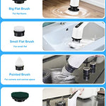 Leebein - Cepillo de limpieza inalámbrico con 8 cabezales de cepillo reemplazables, limpiador motorizado para bañera y piso con mango de extensión ajustable para el hogar, cocina, coche (2022 actualizado)