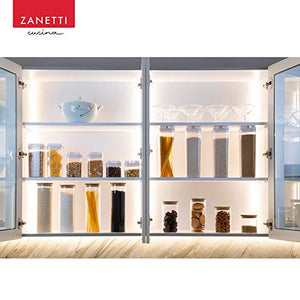 Zanetti - Juego de Recipientes Herméticos de Cristal con Tapa de Madera de Bambú para Almacenamiento de Alimentos (3 contenedores 29 cms)