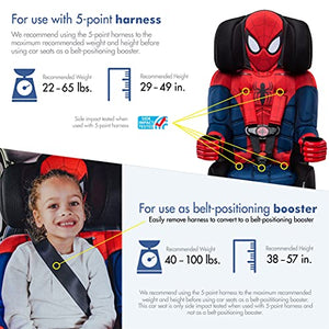 KidsEmbrace 2 en 1 arnés elevador de asiento de coche, Spider-Man, Negro
