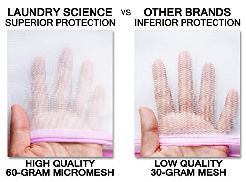 Laundry Science Bolsa de lavado de alta calidad, para ropa íntima, color blanco, Blanco, Regular, 3
