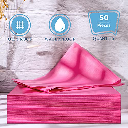 Juego de 50 sábanas desechables de 31 x 70 pulgadas, impermeables, para mesa de masaje, tela no tejida para spa, salón de belleza, hoteles (rosa)