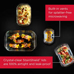 Rubbermaid Brilliance - Recipientes de 3.2 tazas para alimentos con tapas, sin BPA y a prueba de fugas, mediano, transparente, paquete de 4