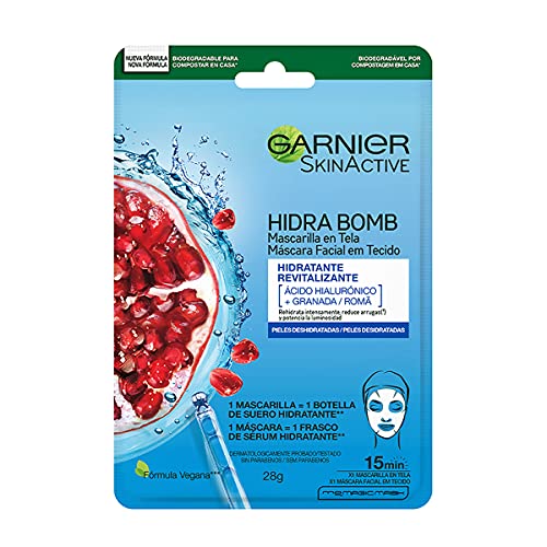 Garnier Skin Active Garnier skin active hidra bomb mascarilla facial en tela hidratante revitalizante con granada acido hialuronico de origen natural 1 pieza