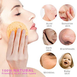 50 esponjas faciales comprimidas GAINWELL esponjas faciales de celulosa, esponjas faciales 100% naturales para limpieza facial, máscara exfoliante, eliminación de maquillaje
