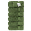 Hotel & SPA Quality, Highly Absorbent 100% Cotton Hand Towels (6 Pack, Moss)