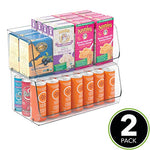 Cesta organizadora apilable Ideal para almacenar Sus Cosas para el hogar - Caja Multiusos en Color Transparente - Juego de 2 Cajas para latas o Alimentos