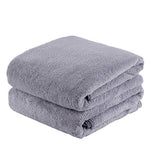 Toallas de baño de lujo para hotel y spa (paquete de 2, 30 x 60 pulgadas), juego de toallas de forro polar de alta densidad de 350 g/m², súper suaves y absorbentes, sin pelusas, resistente a la decoloración, forro polar gris
