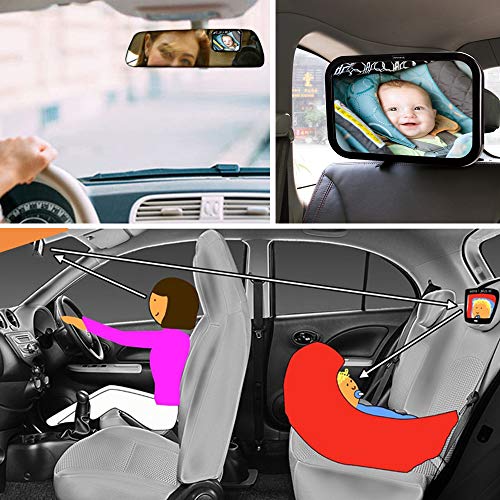 Jasonwell Espejo Retrovisor Espejo de Bebé Espejo para Bebe Auto Espejo Retrovisor Bebe Automovil Grande Accesorios para Autos Espejo de Carro Monitoriza de Forma Segura Niño para el Asiento Trasero