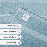 Toallas de algodón medianas, 24 x 48 pulgadas, toallas para piscina, spa y gimnasio, ligeras y altamente absorbentes, toallas de secado rápido (verde azulado)
