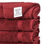 Hotel & SPA Quality, Highly Absorbent 100% Cotton Hand Towels (6 Pack, Cranberry)