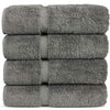 Juego de toallas turcas de calidad de hotel y spa, 100% algodón, muy absorbente (4 unidades, color gris)