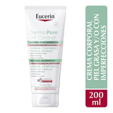 ▶ Eucerin DermoPure Triple Effect Crema Corporal (200ml) Anti-Imperfecciones, Anti-Manchas, Anti-Brillo, Calma e hidrata, ideal para piel grasa o con imperfecciones