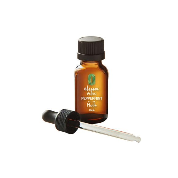 OLEUM VITAE Aceite Esencial de Menta (Mentha Piperita),100% Puro y Orgánico. USDA ORGANIC. 30ml. Aplicación Aromática, Externa e Interna