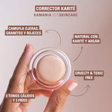 XAMANIA Corrector de Ojeras con Karité y Cacao I Cubre y Aclara Ojeras e Imperfecciones, Contornea e Ilumina I Cobertura Media I Fórmula Hidratante, Piel Sensible, No-Tóxico, Vegano, Cruelty Free | Clean Makeup I Hecho en México ( Cold #2 5gr.)