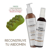▶  NUESTAR TIERRA Kit Tónico y Gel Post Parto Reafirmante, Regenerante, Anti-Estrías. Vientre Plano