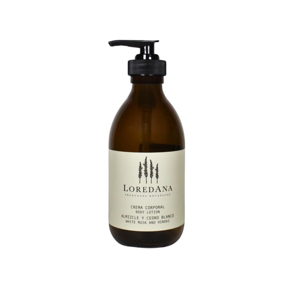 LOREDANA | Crema Corporal Cedro Blanco y Almizcle | Ayuda A Hidratar, Humectar Y Refrescar La Piel | Es Anti bacteriano, Antiséptico Y Tiene Antioxidantes | Libre De Parabenos Y Sulfatos (250 ml)