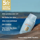 ▶ ISDIN fotoprotector fusion water pediatrics spf 50, protector solar facial para ninos, textura ultraligera, no irrita los ojos, 50ml