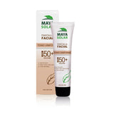 MAYA SOLAR Protector Solar Facial Tono Uniforme 50 ml, con Pigmentos Naturales para un Acabado Impecable, Bloqueador solar FPS 50+, Mineral y Biodegradable. Todo Tipo de Piel
