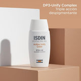 ▶ ISDIN FotoUltra 100 Active Unify SPF 50+, Protector Solar Facial con color, Aclara y unifica el tono de piel, 50 ml