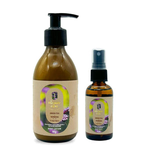 OLEUM VITAE Kit Dúo Body Lotion y Body Mist Té Verde-Verbena. Crema Corporal y Fragancia con Aceite Esencial de Té verde.