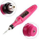 Pulidor de Uñas, Lima de Uñas Eléctrica, Kit de Taladro para Uñas 6pcs Puntas y Lijas, Velocidad Ajustable Torno Portátil para Uñas, Manicura y Pedicura