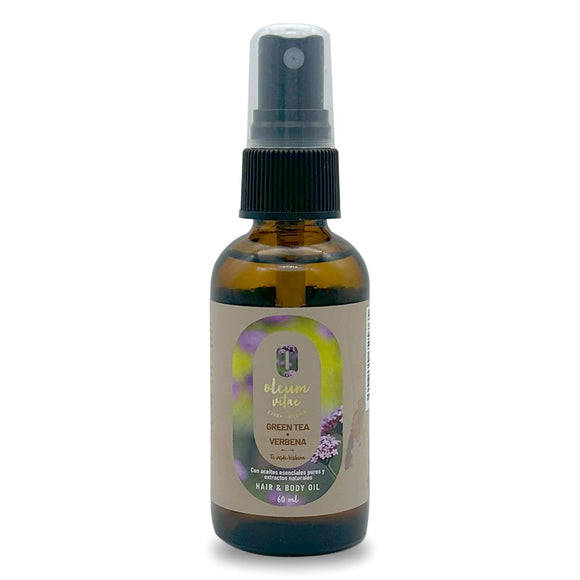 OLEUM VITAE. Hair & Body Oil Té Verde-Verbena. Aceite para Cabello y Cuerpo con Aceite Esencial De Té Verde 60ml