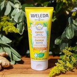 Gel de ducha energético Weleda Aroma Essentials, 190 ml (6.8 onzas líquidas), limpiador suave y rico en plantas con jengibre, limoncillo de Java y cedro.