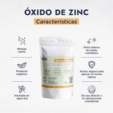 ▶ HEBBE  - Óxido de Zinc Puro, Protector UV y Antimicrobiano para Cosméticos, 1000 g