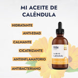 ▶ HEBBE - Aceite de Caléndula 100% Puro, Hidratante y Cicatrizante para Piel y Cabello, 50 g