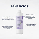 ▶ HEBBE  - Agua de Lavanda 1 L | Analgésico y Cicatrizante | Calmante y Antiséptico | pH Ideal para Tratamiento de Acné y Piel Seca | Alivia Daños Solares | Tónico Purificante para Pieles Jóvenes | Contenido de 1 L