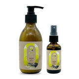 OLEUM VITAE Kit Body Lotion y Hair & Body Oil Geranio-Vainilla. Crema Corporal y Aceite para Cabello y Cuerpo con Aceite Esencial De Geranio. Máxima Hidratación