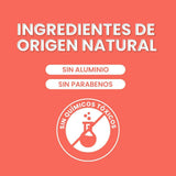 ▶NaturalDry  - Desodorante Kids - Infantil para niñas o niños - No obstruye los poros y elimina el mal olor - con bicarbonato - Sin Aluminio - Sin parabenos Aroma Mandarina - (1 unidad)