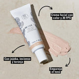 Xamania BB Cream 3en1 - Maquillaje Natural + FPS 30 Físico + Hidratación Profunda con Jojoba & Incienso | Cobertura Media, No Comedogénica | No-Tóxico, Vegana, Cruelty Free , Clean Makeup, Hecho en México (#2 Claro, 30ml)