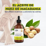 ▶ HEBBE  - Aceite de Nuez de Macadamia 100% Puro, Hidratante y Anti-envejecimiento para Piel y Cabello, 50 ml
