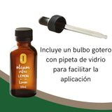 OLEUM VITAE Aceite Esencial de Limón 120ml. Citrus Limonum. 100% Puro y Orgánico. Certificado USDA ORGANIC. Aplicación Interna, Externa y Aromática.