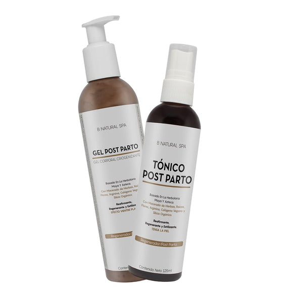 Kit Tónico y Gel Post Parto Reafirmante, Regenerante, Anti-Estrías. Vientre Plano