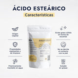 ▶ HEBBE  - Ácido Esteárico Puro, Emulsionante y Espesante para Cosméticos, 1000 g