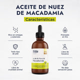 ▶ HEBBE  - Aceite de Nuez de Macadamia 100% Puro, Hidratante y Anti-envejecimiento para Piel y Cabello, 50 ml