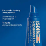 ▶ ISDIN reparador labial fluido con acido hialuronico. protege y repara los labios, la nariz y la zona perioral, textura fluida y ligera, 10ml