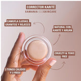 XAMANIA Corrector de Ojeras con Karité y Cacao I Cubre y Aclara Ojeras e Imperfecciones, Contornea e Ilumina I Cobertura Media I Fórmula Hidratante, Piel Sensible, No-Tóxico, Vegano, Cruelty Free | Clean Makeup I Hecho en México ( Warm #2 5gr.)