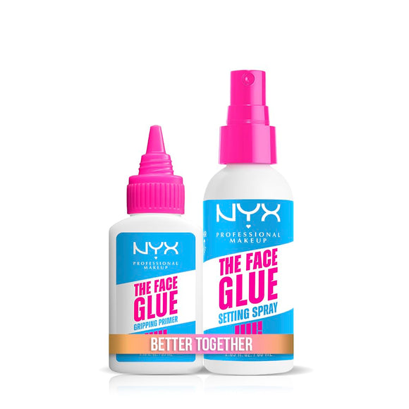 Nyx Professional Makeup. Prebase de Maquillaje hidratante Face Glue Tono Transparente + GLUE SPRAY FIJADOR DE MAQUILLAJE (TRANSPARENTE)