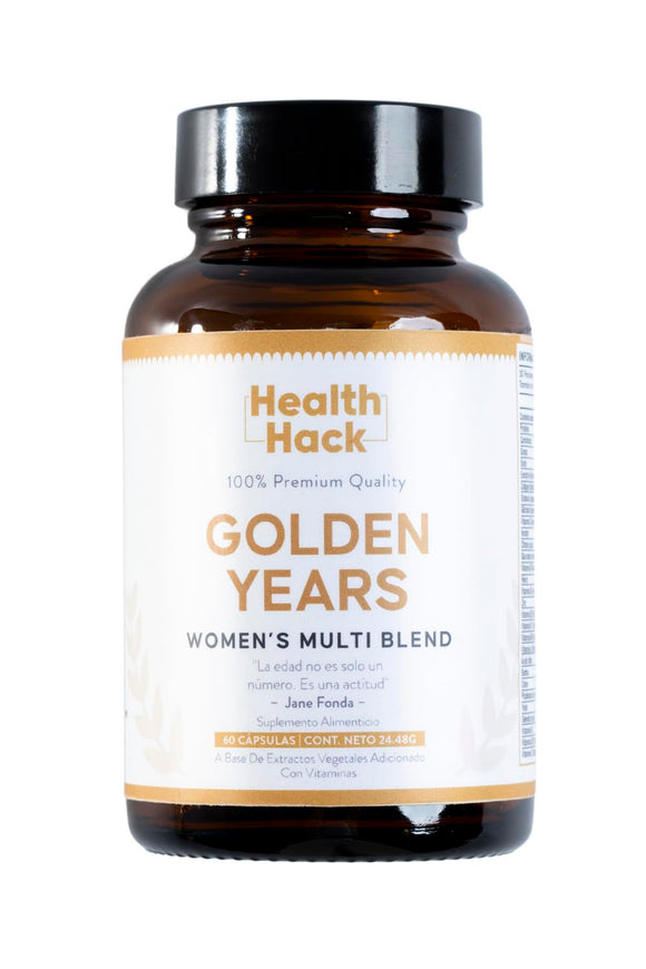 Health Hack Golden Years | Suplemento Multivitamínico | Mujeres Adultas | Maca y Shatavari para Balance Femenino | Inositol para Equilibrio Emocional y Mental | Colágeno | Mejor Salud 25 Ingredientes