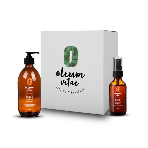 OLEUM VITAE Kit Dúo Hidratación Mandarina. Crema Corporal y Hair and Body Oil. Hidratación Profunda.