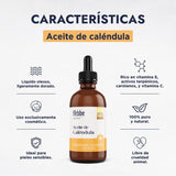 ▶ HEBBE - Aceite de Caléndula 100% Puro, Hidratante y Cicatrizante para Piel y Cabello, 50 g