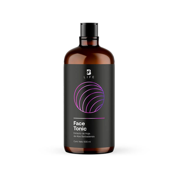 Tónico Facial de 500 ml con más de 99% de Ingredientes Naturales, Extracto de Aloe Vera, Jengibre, Agua de Rosas y Hamamelis. Tónico que Refresca y Calma la Piel. Face Tonic B Life.