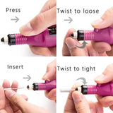 Pulidor de Uñas, Lima de Uñas Eléctrica, Kit de Taladro para Uñas 6pcs Puntas y Lijas, Velocidad Ajustable Torno Portátil para Uñas, Manicura y Pedicura
