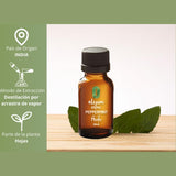 OLEUM VITAE Aceite Esencial de Menta (Mentha Piperita),100% Puro y Orgánico. USDA ORGANIC. 30ml. Aplicación Aromática, Externa e Interna