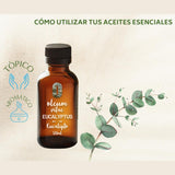 OLEUM VITAE Aceite Esencial de Eucalipto 120ml. Eucalyptus Globulus 100% Puro y Orgánico. Hecho en India Certificado USDA ORGANIC Aplicación Externa y Aromática